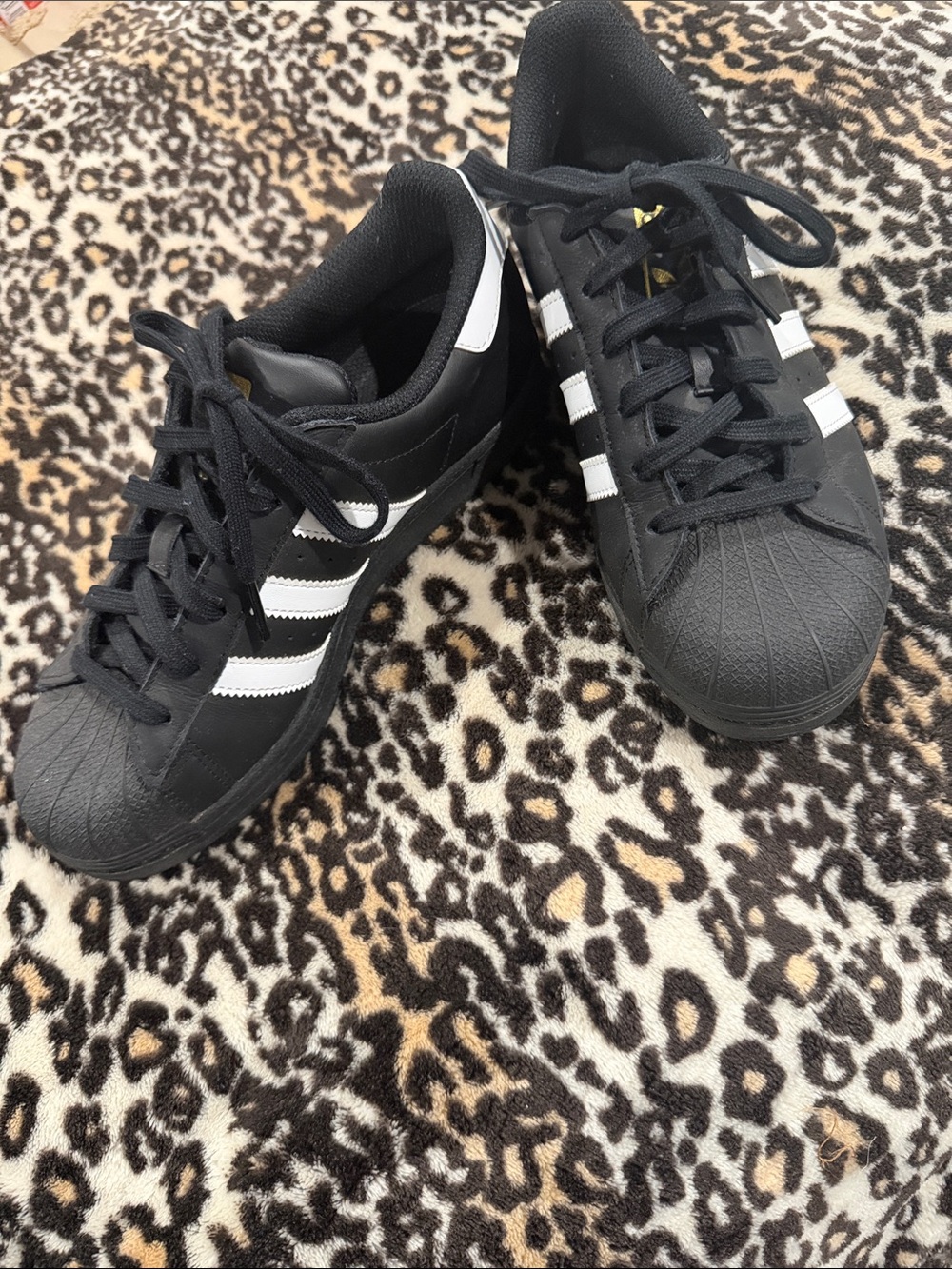 adidas Kids Black and White Classic Shell-Toe Sneakers